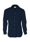 Mc2 Saint Barth Men Blue Navy Linen Pamplona Shirt