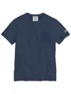 Mc2 Saint Barth Men's Ecstasea Linen Short-sleeve T-shirt In Blue Navy