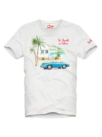 Mc2 Saint Barth Men's Graphic Cotton T-shirt In Car Vintage