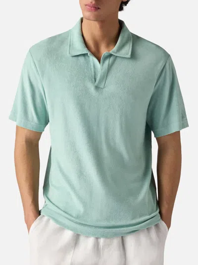 Mc2 Saint Barth Men Jeremy Terry Polo Sage In Blue