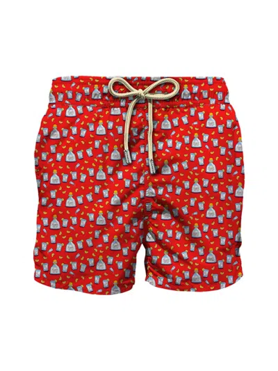 Mc2 Saint Barth Men's Lighting Micro Fantasy Graphic Swim Trunks In Tequila