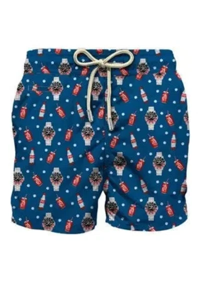 Mc2 Saint Barth Men Lighting Micro Fantasy Swim Short Watch Red Cola