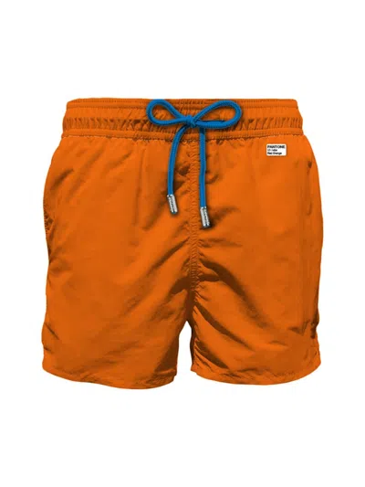 Mc2 Saint Barth Men's Lighting Trouserone Swim Shorts In Orange