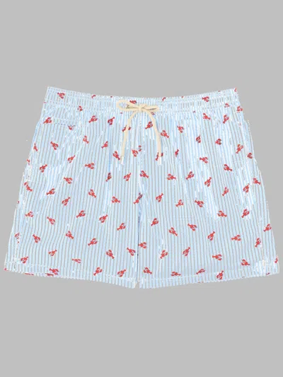 Mc2 Saint Barth Men's Lighting Print Swimwear In Baby Blue
