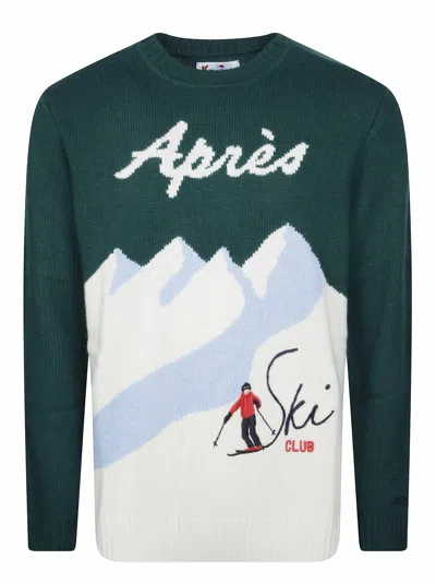 Mc2 Saint Barth Men's Long-sleeve Light Bomber Sweater In Green