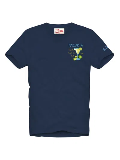 Mc2 Saint Barth Men's Margarita Cotton T-shirt In Navy Multi