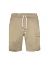 Mc2 Saint Barth Man Beige Linen Bermuda Shorts