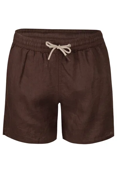 Mc2 Saint Barth Men Men Gustavia Swim Shorts Brown