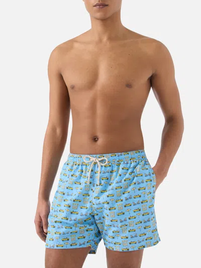 Mc2 Saint Barth Men Men Lighting Micro Road To Formentera Shorts In Blue