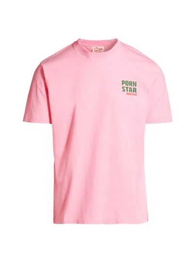 Mc2 Saint Barth Men's Porn Star Martini Crewneck T-shirt In Pink Multi