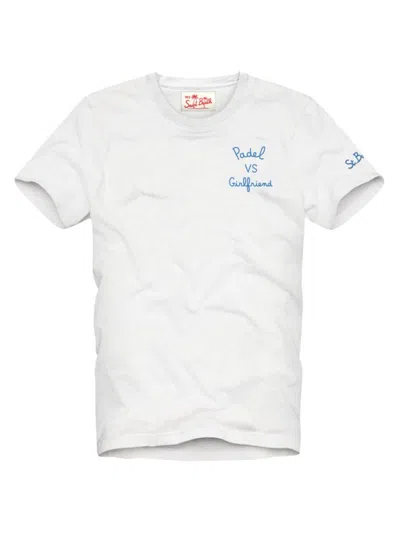 Mc2 Saint Barth Men's Portofino Cotton Short-sleeve T-shirt In White Multi