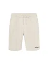 Mc2 Saint Barth Men's Randle Cotton Waffle-knit Shorts In Beige