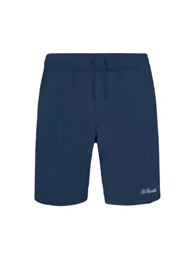 Mc2 Saint Barth Cotton Blend Cargo Shorts In Navy