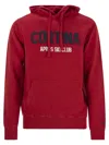 Mc2 Saint Barth Mens Red Tribeca Sweatshirt With Cortina Apres Ski Club Logo Embroidery