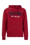 Mc2 Saint Barth Mens Red Tribeca Sweatshirt With Cortina Apres Ski Club Logo Embroidery In Red/blue