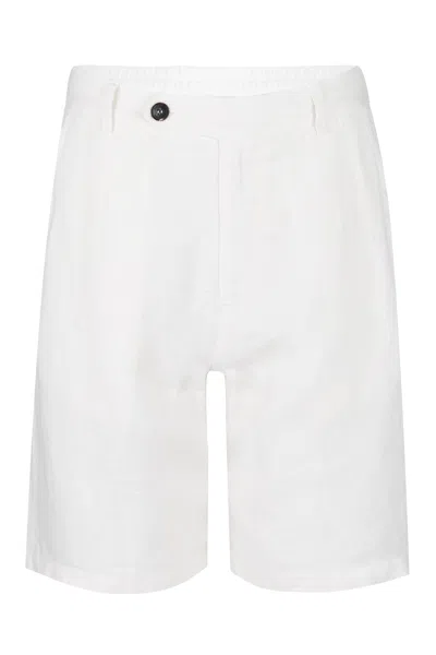 Mc2 Saint Barth Men Sebastian Linen Short Cream In White