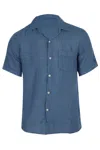 Mc2 Saint Barth Men Sifnos Shirt Linen Marine Blue