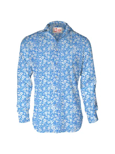 Mc2 Saint Barth Men's Sikelia Floral Cotton Long-sleeve Shirt In Vintage Flower