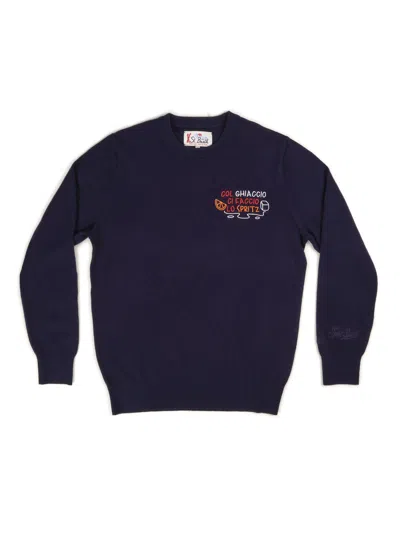 Mc2 Saint Barth Men's Sweater  Her0005 02993g 61 In Blue