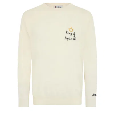 Mc2 Saint Barth Men's Sweaters  - Crew Neck Light Sweater King Apres Ski 10 Emb - Ivory