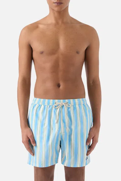 Mc2 Saint Barth Men Syros Swim Short Blue Stripe