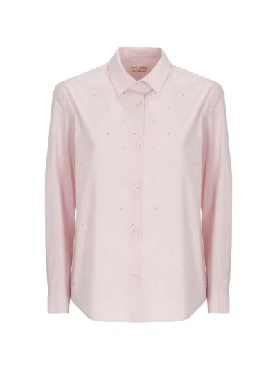 Mc2 Saint Barth Meredith Crystal-embellished Shirt In Pink