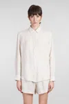 Mc2 Saint Barth Meredith Shirt In Taupe Linen In Beige