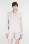 Mc2 Saint Barth Meredith Shirt In Taupe Linen In Neutral
