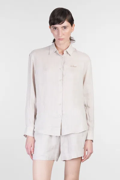 Mc2 Saint Barth Meredith Shirt In Taupe Linen In Neutral