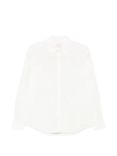 Mc2 Saint Barth Meredith Strass-embellishment Shirt In White