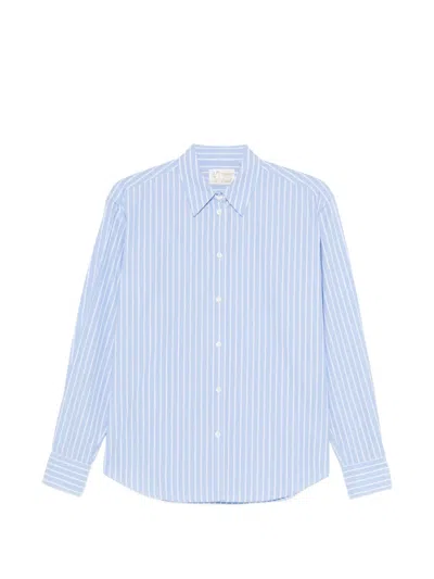 Mc2 Saint Barth Meredith Striped Buttoned Shirt In Blue