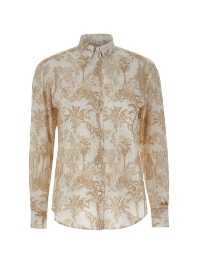 Mc2 Saint Barth Meredith Toile De Jouy Shirt In Brown