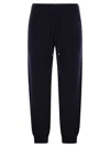 Mc2 Saint Barth Merino Wool Knitted Trousers In Blue