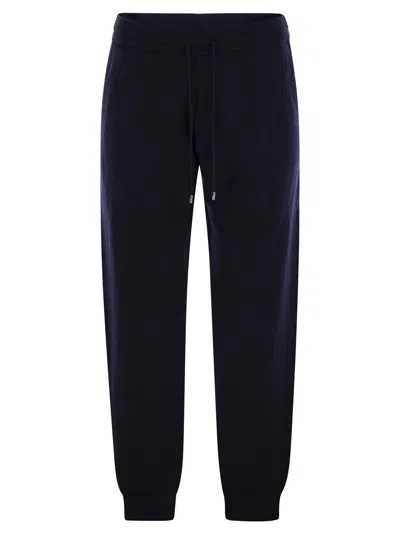 Mc2 Saint Barth Merino Wool Knitted Trousers In Black