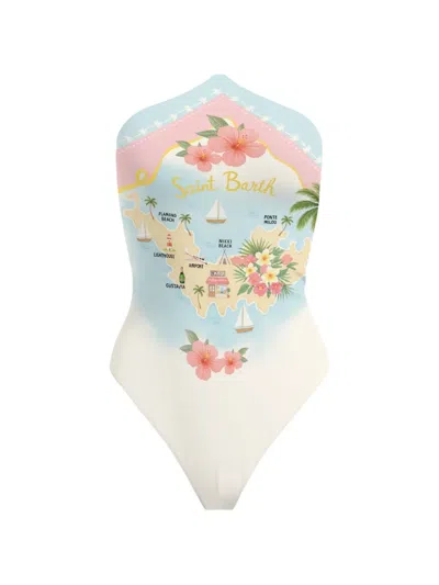 Mc2 Saint Barth Meryem Graphic-print Swimsuit In Blue