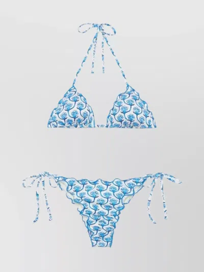 Mc2 Saint Barth Miami Cheeky Bikini Swimsuit In Blue