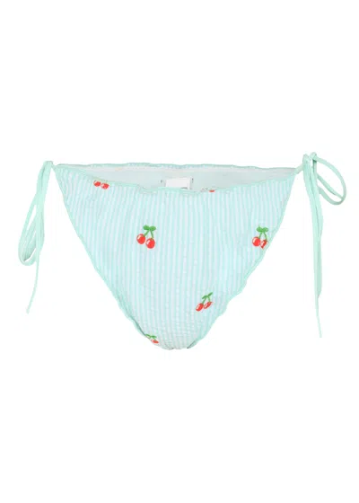 Mc2 Saint Barth Miami Cheeky Brazilian Womens Bikini Bottom Frou Frou Cherry In Green