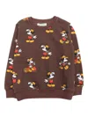 Mc2 Saint Barth Mickey Mouse Print Cotton Sweatshirt In Brown