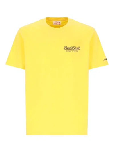 Mc2 Saint Barth Mickey Mouse Surf Team Printed T-shirt In Yellow