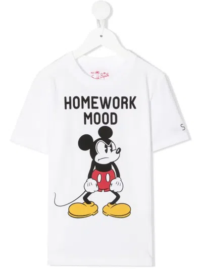 Mc2 Saint Barth Kids' Mickey Mouse-print T-shirt In White