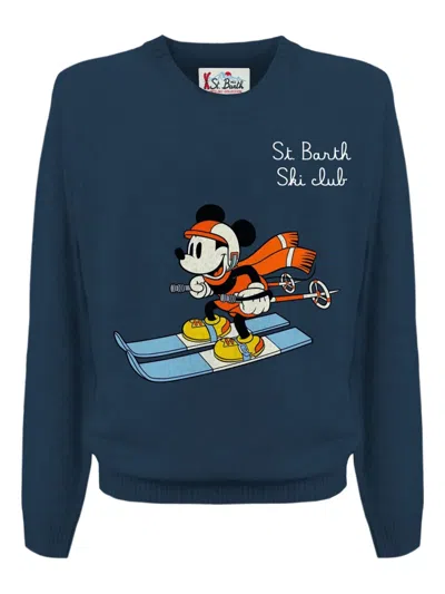 Mc2 Saint Barth Kids' Mickey-skier Sweatshirt In Blue