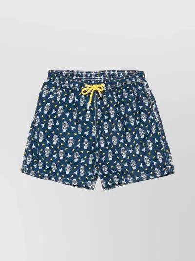 Mc2 Saint Barth Micro Fantasy Ultralight Swim Short With Pockets In Blue