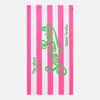Mc2 Saint Barth Microfiber Beach Towel With Fluo Pink Striped Print In Fluo