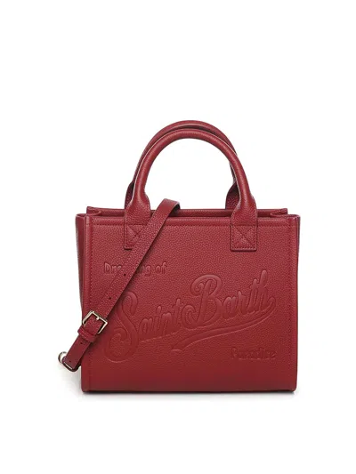 Mc2 Saint Barth Midi Leather Vanity Bag In Red