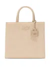 Mc2 Saint Barth Midi Shop Logo Patch Tote Bag In Neutral