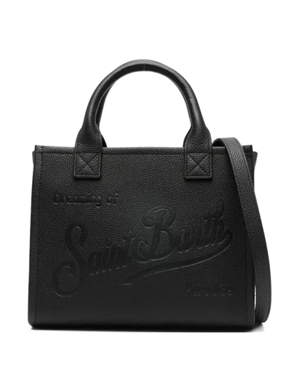 Mc2 Saint Barth Midi Vanity Debossed Top-handle Tote Bag In Black