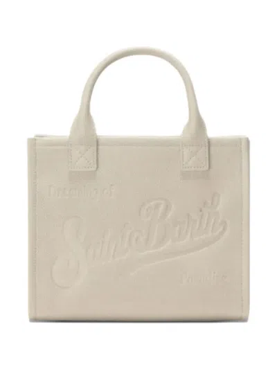 Mc2 Saint Barth Midi Vanity Embossed-logo Tote Bag In Neutral
