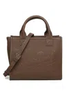 Mc2 Saint Barth Midi Vanity Embossed Top-handle Tote Bag In Brown