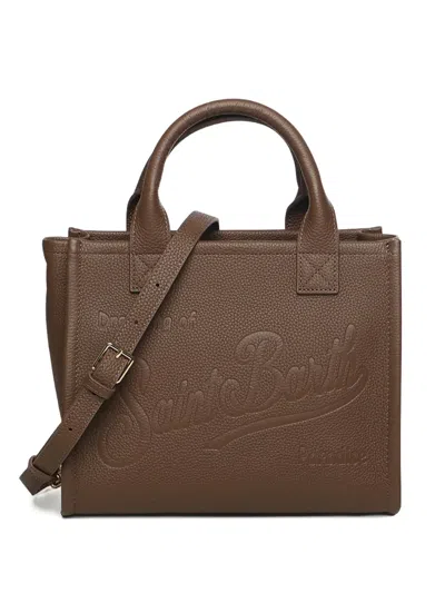 Mc2 Saint Barth Midi Vanity Embossed Top-handle Tote Bag In Brown
