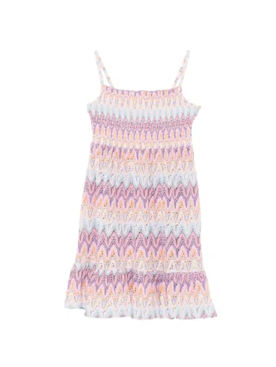 Mc2 Saint Barth Kids' Miki R Chevron Dress In Multi